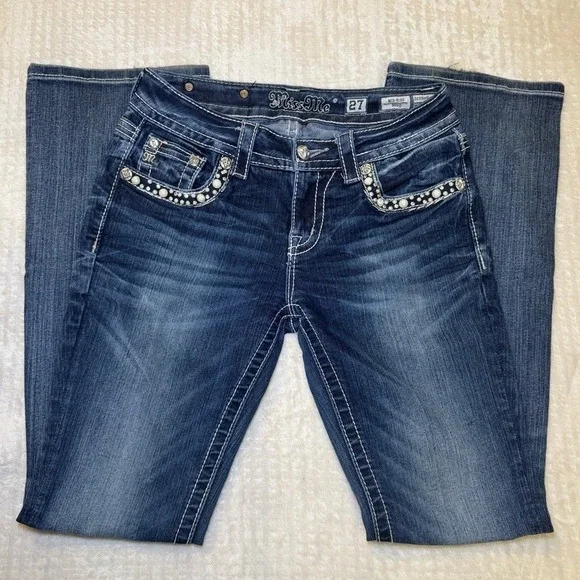 Miss Me Mid-Rise Boot Cut‎ Denim Blue Jeans - Picture 6 of 11